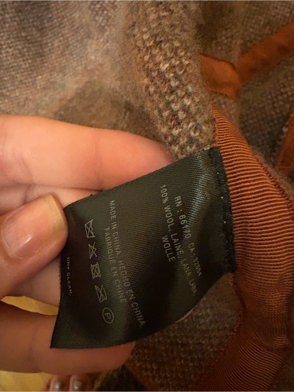 Field & Flower Wool Plaid Hooded Coatigan in Gray and Rust - Picture 7 of 8